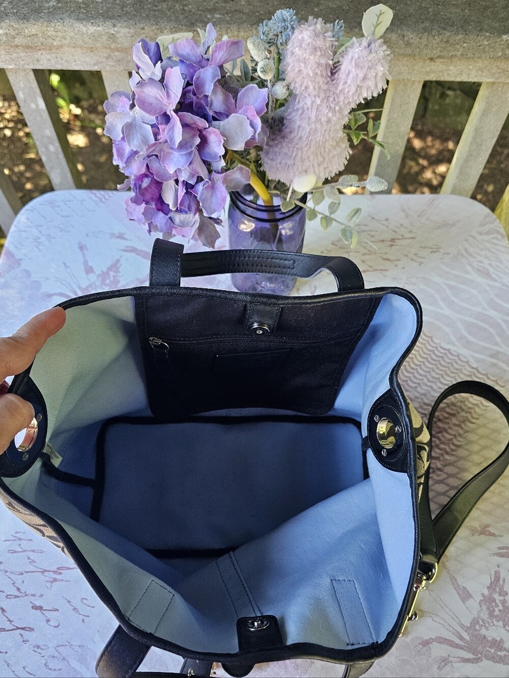 Authentic Coach Hadley Limited Signature Bag Black & Grey - Picture 9 of 12